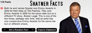 Apple widget that spits out random facts about William Shatner.